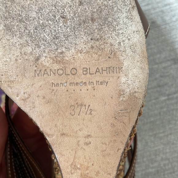 Manolo Blahnik Raffia Wedge sandal - Picture 6 of 9